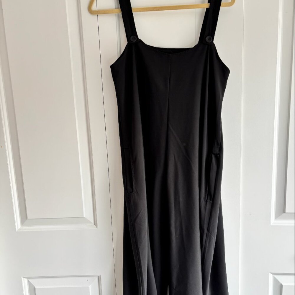 LUUKAA oversized black jumpsuit with swishy wide legs